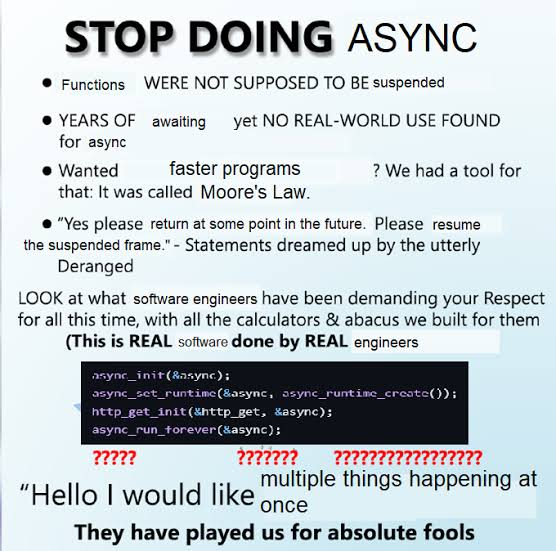 Stop doing async